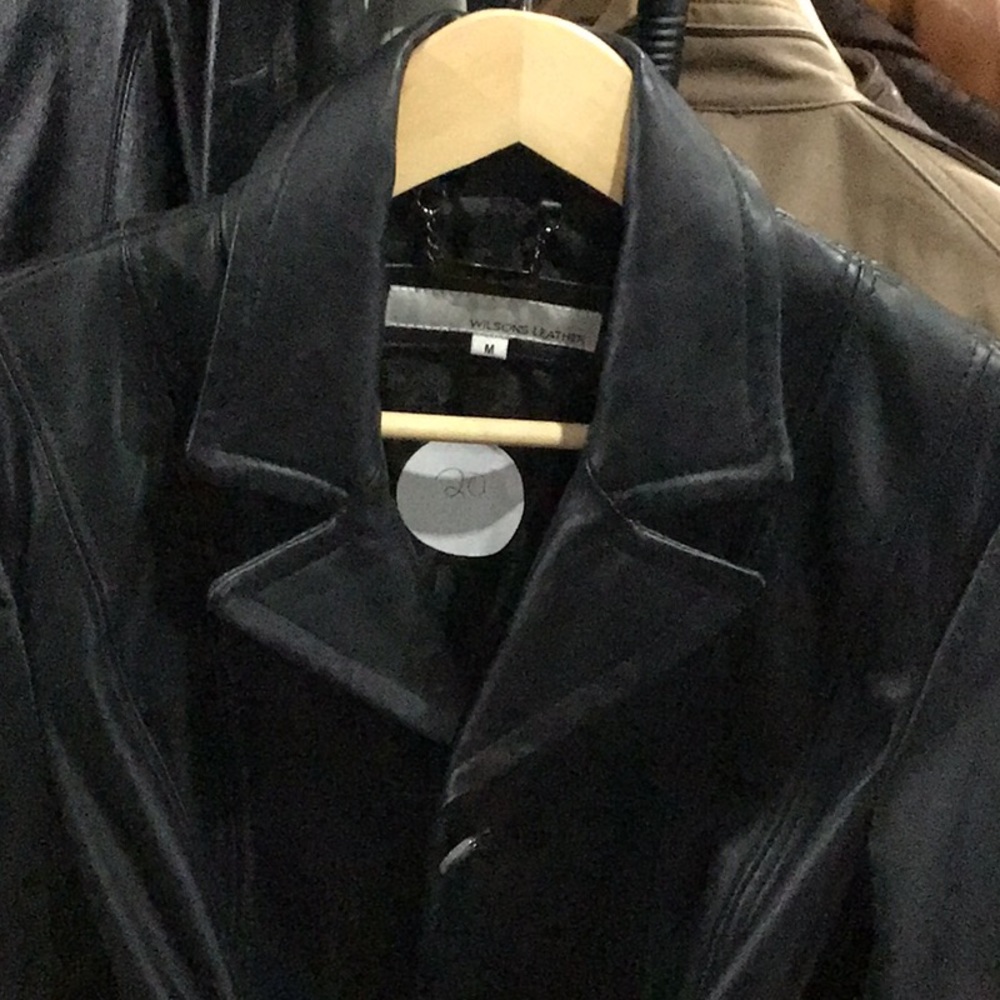 Wilson’s Leather Black Belted Coat